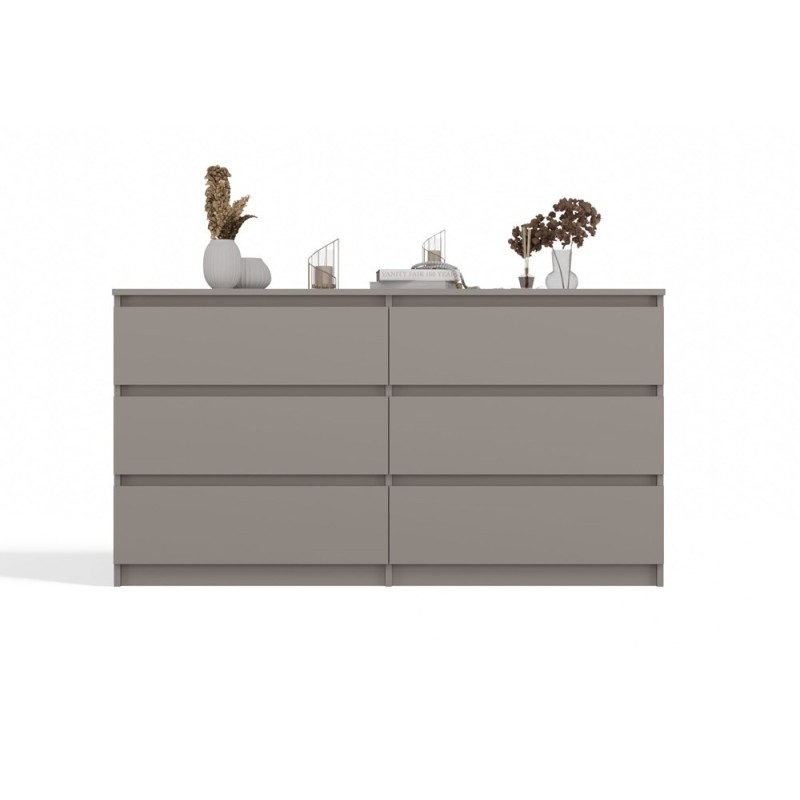 Commode IRINA 6 tiroirs 138 x75 x 40 cm Beige Commode IRINA 6 tiroirs 138 x75 x 40 cm Beige