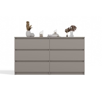 Commode IRINA 6 tiroirs 138 x75 x 40 cm Beige
