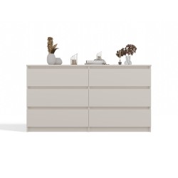 Commode IRINA 6 tiroirs 138 x75 x 40 cm Beige clair