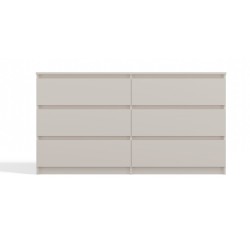 Commode IRINA 6 tiroirs 138 x75 x 40 cm Beige clair