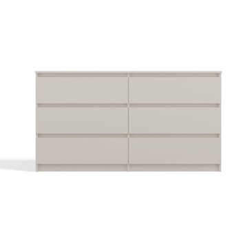 Commode IRINA 6 tiroirs 138 x75 x 40 cm Beige clair