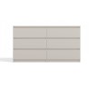 Commode IRINA 6 tiroirs 138 x75 x 40 cm Beige clair