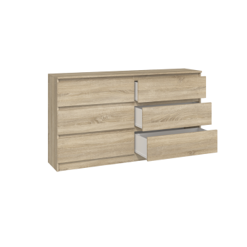 Commode IRINA 6 tiroirs 138 x75 x 40 cm Bois