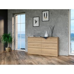 Commode IRINA 6 tiroirs 138 x75 x 40 cm Bois