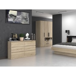 Commode IRINA 6 tiroirs 138 x75 x 40 cm Bois