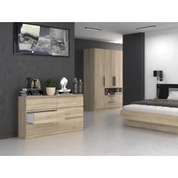 Commode IRINA 6 tiroirs 138 x75 x 40 cm Bois