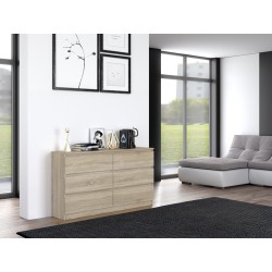 Commode IRINA 6 tiroirs 138 x75 x 40 cm Bois