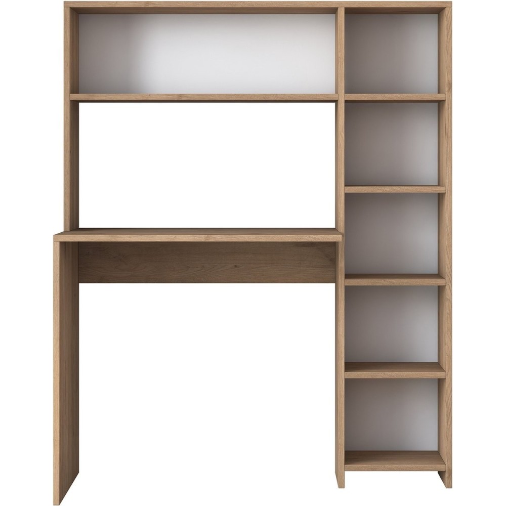 Ensemble Bureau Et Étagère Deryn Blanc Et Chêne Clair Ensemble Bureau Et Étagère Deryn Blanc Et Chêne Clair