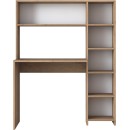Ensemble Bureau Et Étagère Deryn Blanc Et Chêne Clair