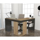 Bureau D'angle Pacas Bois Naturel Et Anthracite