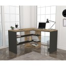 Bureau D'angle Pacas Bois Naturel Et Anthracite
