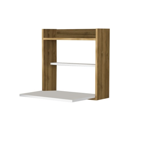 Bureau Murale Cizax 60cm Bois Et Blanc