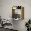 Bureau Murale Cizax 60cm Bois Et Blanc