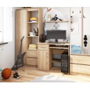 Bureau JENNA 1 porte 1 Tiroir 3 étagères 90x74X50 cm Marron