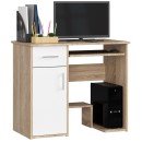 Bureau JENNA 1 porte 1 Tiroir 3 étagères 90x74X50 cm Marron