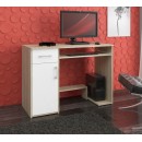 Bureau JENNA 1 porte 1 Tiroir 3 étagères 90x74X50 cm Marron