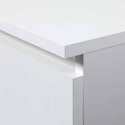 Bureau JENNA 1 porte 1 Tiroir 3 étagères 90x74X50 cm blanc