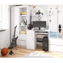 Bureau JENNA 1 porte 1 Tiroir 3 étagères 90x74X50 cm blanc