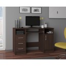 Bureau POLO Bois MDF 1 Porte 3 Tiroirs Marron 5 Étagères 124x52x74 Cm