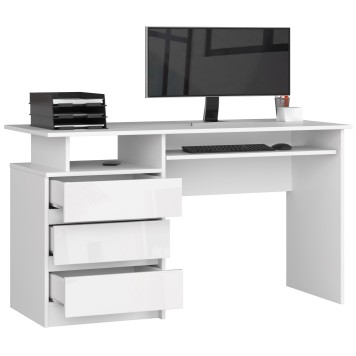 BIURKO CLP 135cm BIAŁE / BIAŁY POŁYSK
