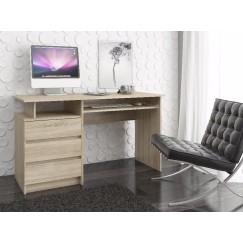 Bureau ERINO Bois MDF  Gauche  4 tiroirs facade Marron 90x50x77 cm