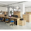 Bureau ERINO Bois MDF  Gauche  4 tiroirs facade Marron 90x50x77 cm