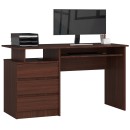 Bureau ERINO Bois MDF  Gauche 4 tiroirs facade Marron 90x50x77 cm