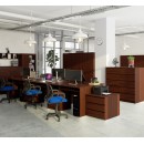 Bureau ERINO Bois MDF  Gauche 4 tiroirs facade Marron 90x50x77 cm