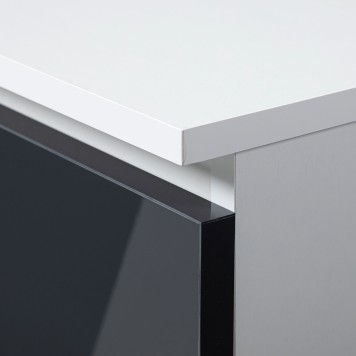 BIURKO CLP 135cm BIAŁE / GRAFIT POŁYSK