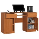 Bureau LINO Chêne 2 portes 2 tiroirs  5 étagères 135x50x77 cm