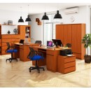 Bureau LINO Chêne 2 portes 2 tiroirs  5 étagères 135x50x77 cm