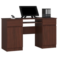 Bureau LINO Chêne 2 portes 2 tiroirs  5 étagères 135x50x77 cm