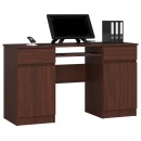Bureau LINO Chêne 2 portes 2 tiroirs  5 étagères 135x50x77 cm