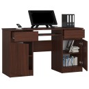 Bureau LINO Chêne 2 portes 2 tiroirs  5 étagères 135x50x77 cm