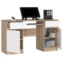 Bureau LINO Chêne 2 portes 2 tiroirs  5 étagères 135x50x77 cm