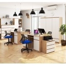 Bureau LINO Chêne 2 portes 2 tiroirs  5 étagères 135x50x77 cm