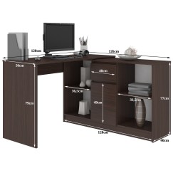 Bureau d'angle VERO 120x126x79 cm Marron