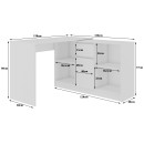 Bureau d'angle VERO  120x126x79 cm Blanc