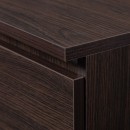 Bureau RICCI Gauche Marron Bois MDF 3 tiroirs 1 étagère 90x50x77 cm