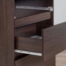 Bureau RICCI Gauche Marron Bois MDF 3 tiroirs 1 étagère 90x50x77 cm