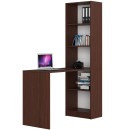 Bureau bibliothèque MIKA 5 étagères 125x50x180 cm Marron