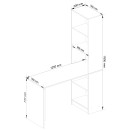 Bureau bibliothèque MIKA 5 étagères 125x50x180 cm Marron