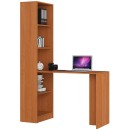 Bureau bibliothèque MIKA 5 étagères 125x50x180 cm Marron clair