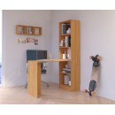 Bureau bibliothèque MIKA 5 étagères 125x50x180 cm Marron clair