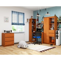 Bureau bibliothèque MIKA 5 étagères 125x50x180 cm Marron clair