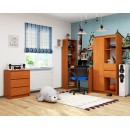 Bureau bibliothèque MIKA 5 étagères 125x50x180 cm Marron clair