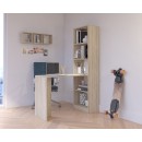 Bureau bibliothèque MIKA 5 étagères 125x50x180 cm Bois naturel