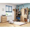Bureau bibliothèque MIKA 5 étagères 125x50x180 cm Bois naturel