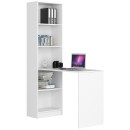 Bureau bibliothèque MIKA 5 étagères 125x50x180 cm Blanc