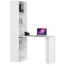 Bureau bibliothèque MIKA 5 étagères 125x50x180 cm Blanc
